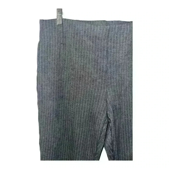 Chicos Womens Gray/White Pinstripe Pull-on Straight Leg Pants, Size 15 - Picture 2 of 6